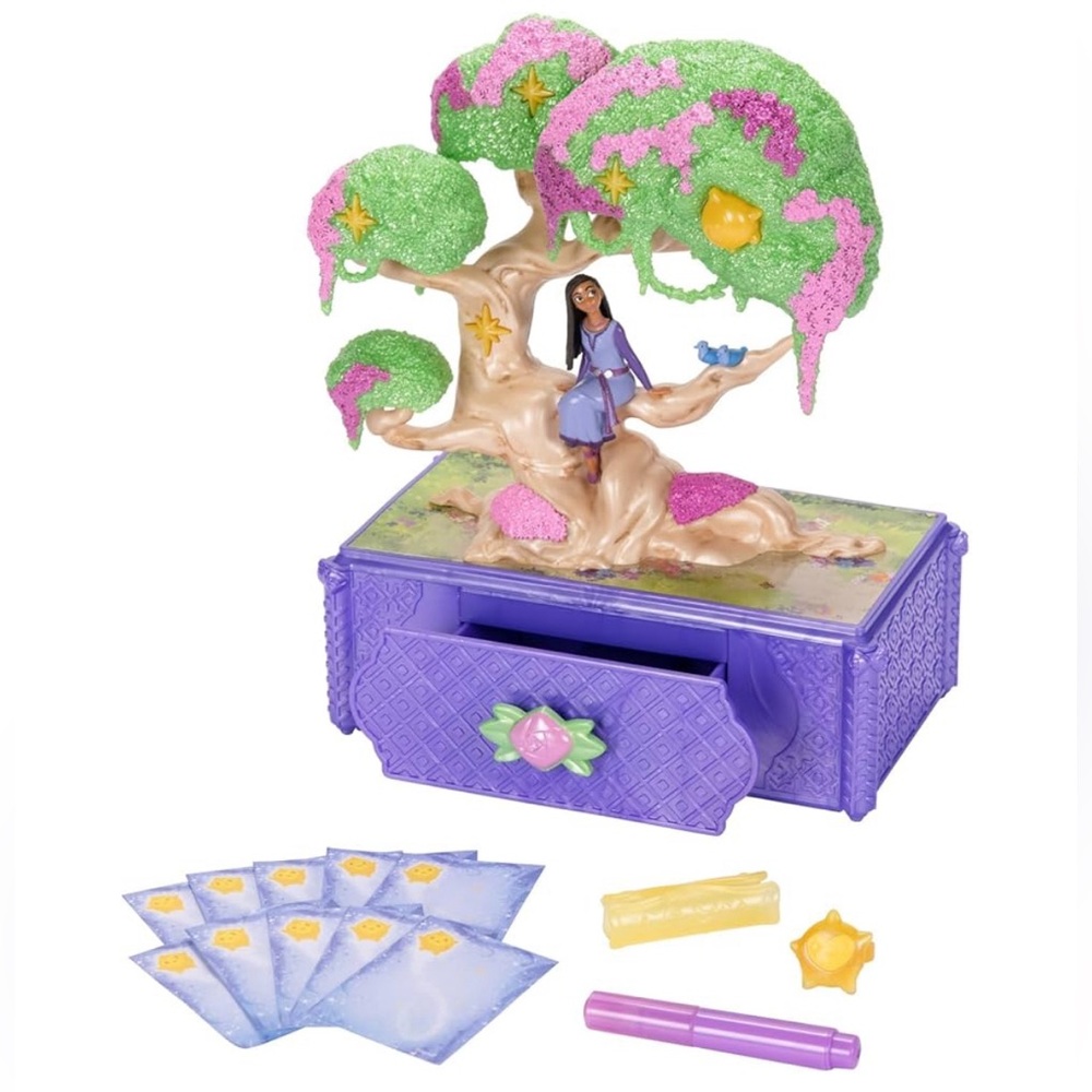 Disney Wish Jewelry Box Asha's Wishing Tree Keepsake Musical Box w/Star Toy Ring